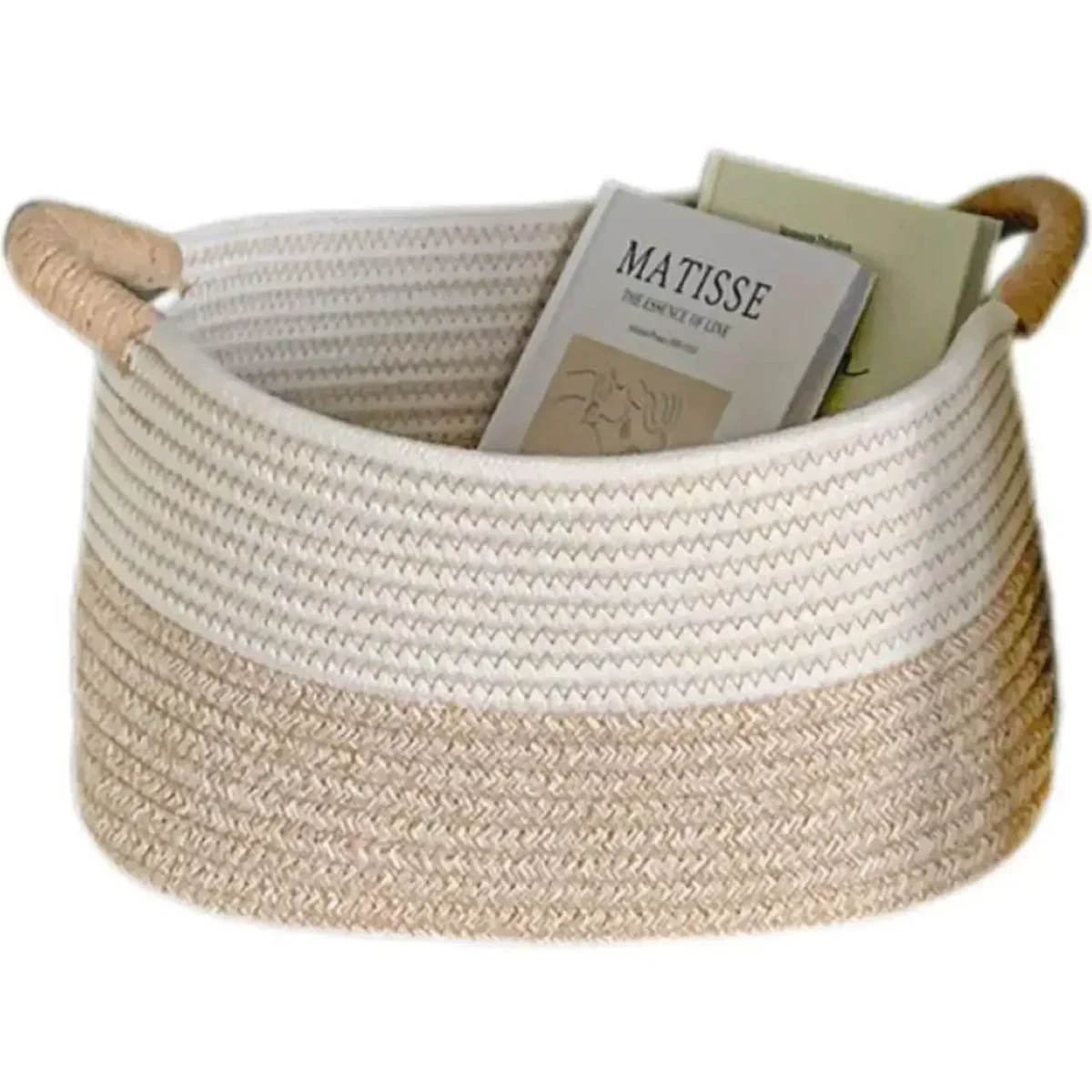 Rope Woven Baskets for Organizing Woven Rope Storage Basket Multifunctional Toy Basket for Desktop Nursery Office Bathroom Books - Image 5