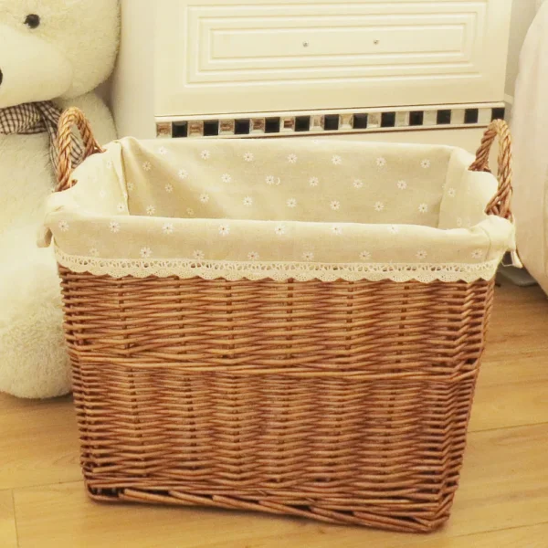 Wier Laundry Basket Dir Clothes Storage Basket Twisted Willow Weaving Home Organization Utili Basket for Fly Use