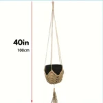 Boho Macrame Jute Crochet Hanging Planter Basket Long Plant Hanger for 3 Inch to 12 Inch Pots Indoor Outdoor Flower Pots - Image 3