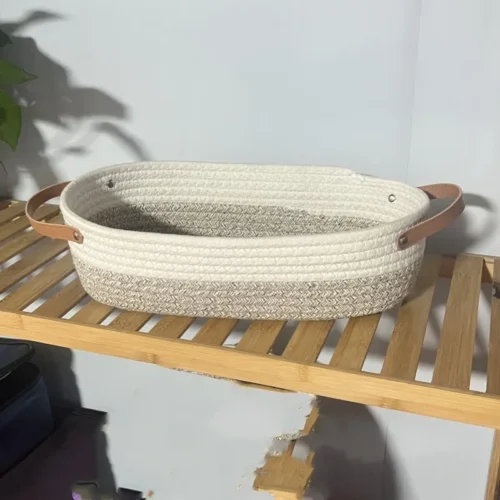 Professional Cotton Rope Sorting Basket Desktop Miscellaneous Accessories Jewelry Storage Basket Snacks Placement Basket
