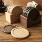 Blank Wood 6pcs/set Placemats Coasters Tea Coffee Cup Pad Decor Durable Heat Resistant Round Drink Mat Bowl Home Teapot Holder - Image 3