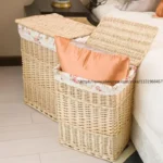 Folding Laundry Baskets Dirty Clothes Home Storage Basket Large Storage Box Wicker Mesh Laundry Bag Laundry Hamper with Lid - Image 2