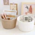 Cute Storage Baskets Desktop Sundries Storage Basket Cosmetics Snack Porch Hand-Woven Cotton Thread Basket Stylish Home Decor - Image 4