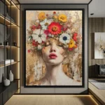 Colorful Gold Foil Fashion Mystical Floral Woman Canvas Painting Modern Wall Art Character Posters Prints Living Room Home Decor - Image 5