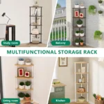 Storage Rack Wall Corner Shelf Practical Storage Rack Living Room/Kitchen/Bedroom Bookshelf Shelf Plant Rack Flower Rack 3/4/5/6 - Image 3