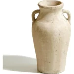 Rustic Large Ceramic Vase, Tall Zen Style vase, Terra Cotta Pitcher Vase, Distressed Farmhouse Decor, Pottery Decorative
