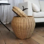 Nordic Wind Storage Basket Natural Rattan Weaving Toy Basket Bathroom With Lid Dirty Clothes Storage Home Decor Organizer Boxes - Image 4