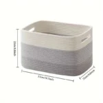 Cotton Rope Woven Storage Basket Solid Color Desktop Cosmetic Organizer Box Toy Laundry Storage Basket Laundry Basket - Image 5