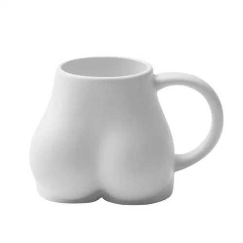 Ceramic Butt Mug Butt Mug Coffee Cup Funny Tea Cup 300ml Butt Ceramic Coffee Mug Buttock Mug Cup for Coffee Milk Tea Juice White
