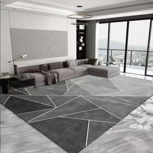 Nordic Geometric Velvet Carpet for Stylish Home Spaces
