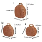 Practical Round Wicker Suitcase Large Capacity Dust-proof Picnic Basket Handmade Anti-impact Sundries Organizer for Home - Image 6