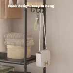Clothing Storage Rack with Wheels, Hooks & Shelves - Space-Saving Organizer, Durable Freestanding Clothes Organizer for Bedroom - Image 5