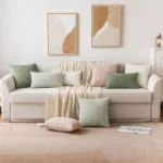 Spring Sage Green Decorative Throw Pillow Covers 18x18 Soft Corduroy Striped Square Pillow Covers for Couch Living Room Bed Sofa - Image 6
