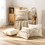 Lace Ball Tassels Cushion Cover 30X50/45X45cm Northern Europe Cotton Simple Throw Pillow Case For Lliving Room Home Decoration - Image 3