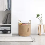 Home Cotton Rope Woven Storage Basket Dirty Clothes Basket Storage Basket Living Room Bedroom Large Capacity Sundries Basket - Image 4