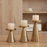 Handmade Copper-Plated Candle Holders Set for Elegant Spaces - Image 5
