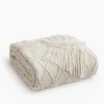 European Minimalist Diamond Pattern Acrylic Knitted Blanket, Sofa Bed Cover All Season Couch Throw Arrival Lightweight Bedspread - Image 2