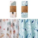 Kangobaby #My Soft Life# 2pcs Set 100% Cotton Baby Muslin Swaddle Blanket Newborn Bath Towel Infant Wrap - Image 5