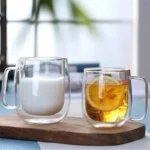 Elegant Double Wall Borosilicate Glass Mug - 350 ml Insulated Delight - Image 3