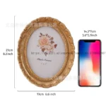 Chic 7-Inch Gold Floral Resin Oval Frame for Timeless Memories - Image 5