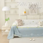 Luxury Reversible Chenille Sofa Cover - Ocean Blue Elegance for All Seasons - Image 3