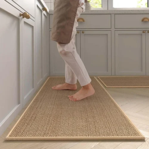Eco-Friendly Non-Slip Kitchen Runner Rug - Washable Faux Sisal