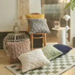 30*50cm/45*45cm Geometric Jacquard Plush Throw Pillow Covers for Couch Bed Sofa Farmhouse Neutral Solid Color Soft Cushion Cover - Image 5