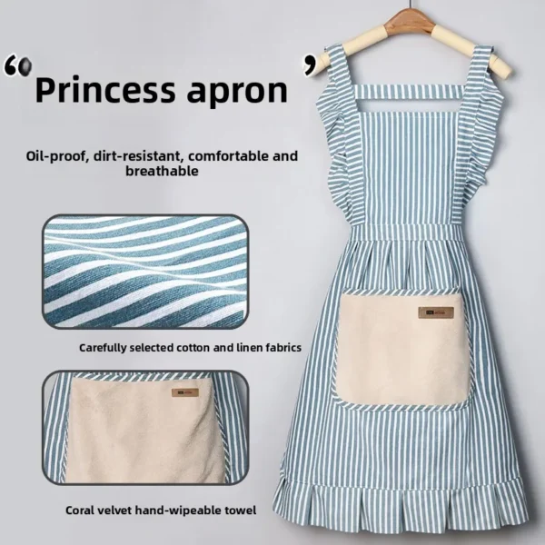 Chic Custom Logo Apron: Durable Cotton-Linen with Towel Pocket