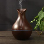 Elegant 7-Color LED Wood Grain Aromatherapy Diffuser Vase
