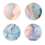 4 pieces of marble pattern printed coasters, suitable for daily family party decoration, office, non-slip wooden coasters