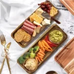 Elegant Japanese-Style Solid Wood Round Dessert Plate for Snacks - Image 2