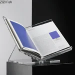 Minimalist Acrylic Transparent Bookshelf File Book Organizer Shelves Marble Base Magazine Holder Book Rack Modern Home Decor - Image 4