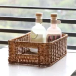 Woven Baskets for Storage Household Picnic Basket Storage Platters for Snacks Perfume Sundries Breakfast Drinks and Food - Image 4