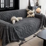 Luxurious Plush Winter Sofa Cover - Cozy, Stylish Protection - Image 6