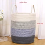 Cotton Rope Braided Dirty Clothes Basket Household Items Toys Storage Bag Living Room Bedroom Storage Cloth Art Storage Basket - Image 6