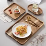Elegant Acacia Wood Coffee & Snack Tray - Versatile Serving Dish