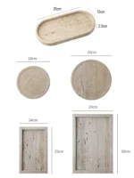 Minimalism Marble Tray for Perfume Candles Jewelry Travertine Stone Vanity Tray for Dresser Countertop Coffee Table Serving - Image 5