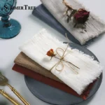Rustic Cotton Napkins – 12 PCS Retro Dining Decor Set