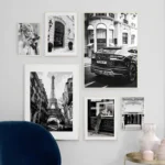 Fashionable Black and White Posters in Paris Retro Architecture Eiffel Tower Canvas Prints Nordic Living Room Decoration - Image 3