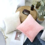 Ultra Soft Throw Pillows Case Faux Rabbit Fur Luxury Warm Plush Decorative Pillow Cushion Cover For Sofa Bedroom Living Room - Image 5