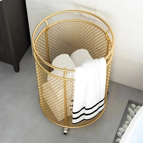 Wheeled Metal Laundry Basket: Stylish Storage for Any Room