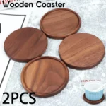 2PCS/Lot 8.8cm Walnut Wooden Coaster Round Square Beech Blank Wood Cup Mat Durable Heat Resistant Tea Coffee Cup Pad Placemats
