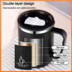 16oz Thermal Mug Coffee Cup with Lid Stainless Steel Insulated Mug Drinkware Double Wall Coffee Tumbler Handle Heat-resistant - Image 3