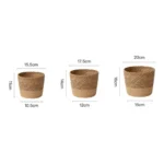 Straw Weaving Flower Plant Pot Wicker Basket Rattan Flowerpot Storage Basket Garden Flowerpot Handmade Woven Planter Basket - Image 6