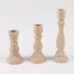 Wooden Candlesticks Unfinished Wood Candle Holder Pillar Taper Candle Stands for Wedding Party Birthday Home Table Decoration - Image 2