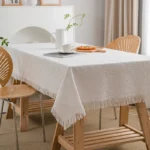 Nordic Cotton Sofa Throw Blankets Outdoor Camping Picnic Tassels Linen Tablecloth Leisure Relax Beach Towel White Travel Rug - Image 5