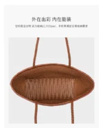 Fashion Leather Handbags Women's Leather Weaving Casual Shopping Bag Vintage Basket Tote Purse Cowhide Cross Shopping bag - Image 4