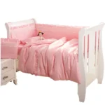 Princess Style, Solid Color Lace Crib Circumference, Crib Products, Baby Bedding, All-season Crib Bumper Baby Crib Accessories - Image 4