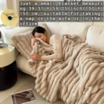 Luxurious Faux Rabbit Fur Throw Blanket - Soft, Warm & Cozy for Couch, Bed, Office, and Travel - Image 4