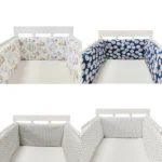 Nordic Stars Baby Bed Thicken Bumpers Zipper Design One-piece Crib Around Cushion Cot Protector Pillows 200*30 CM